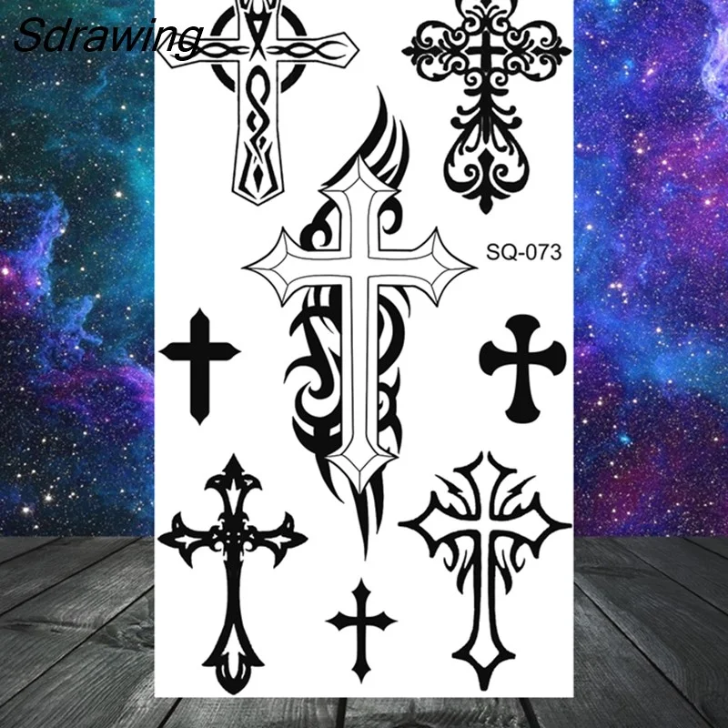 Sdrawing Butterfly Anchor Lion Wolf Temporary Tattoos For Women Men Skeleton Whale Elephant Fake Tattoo Neck Arm Hands Small Tatoo