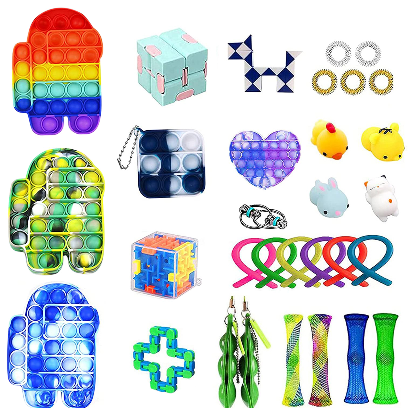 

Sensory Fidget Toys Set Pack Stress Relief Bubble for Adult Kids with ADHD, 501 Original