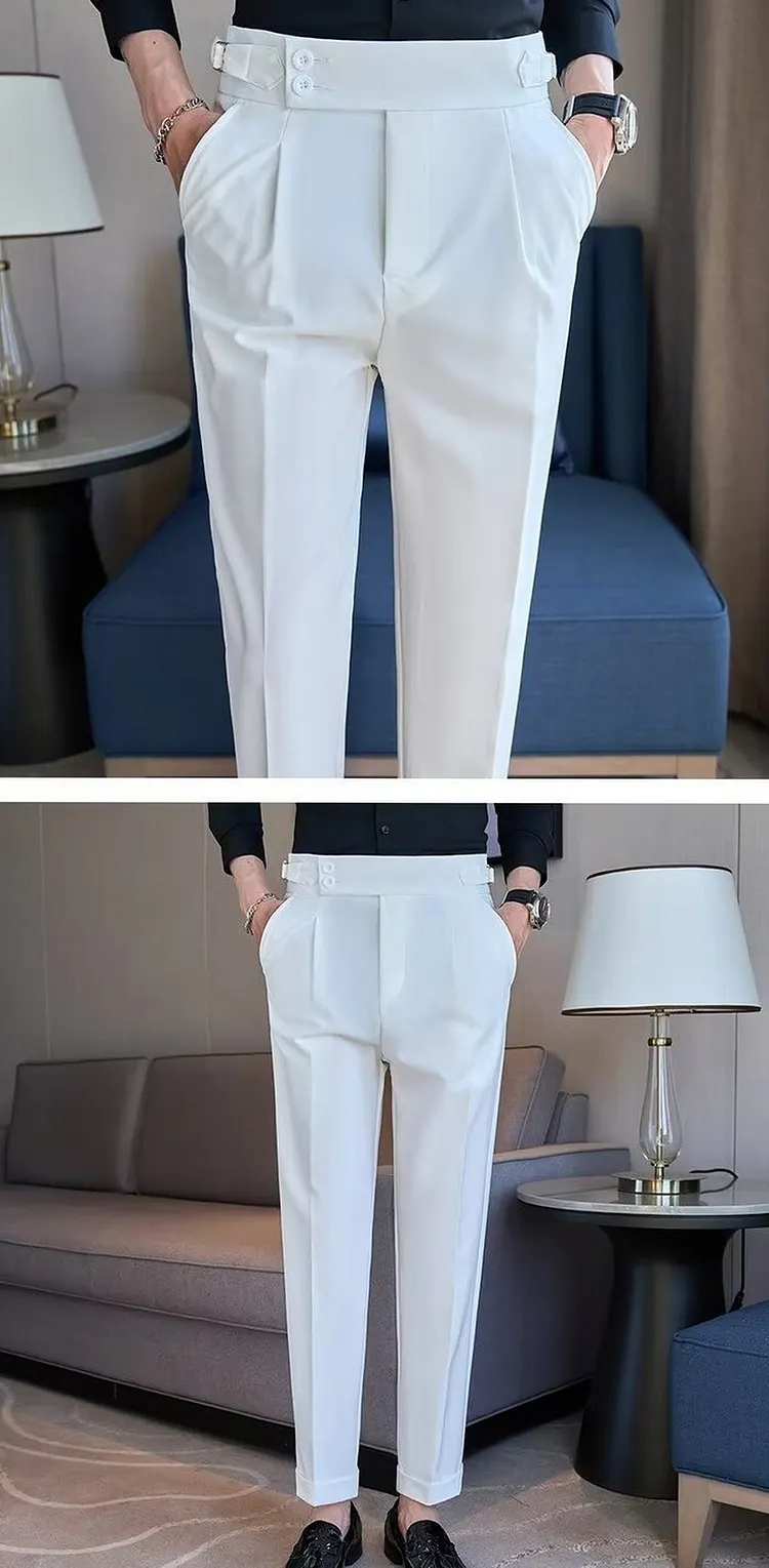 Tailored Fit Men's Pants with Multiple Pockets