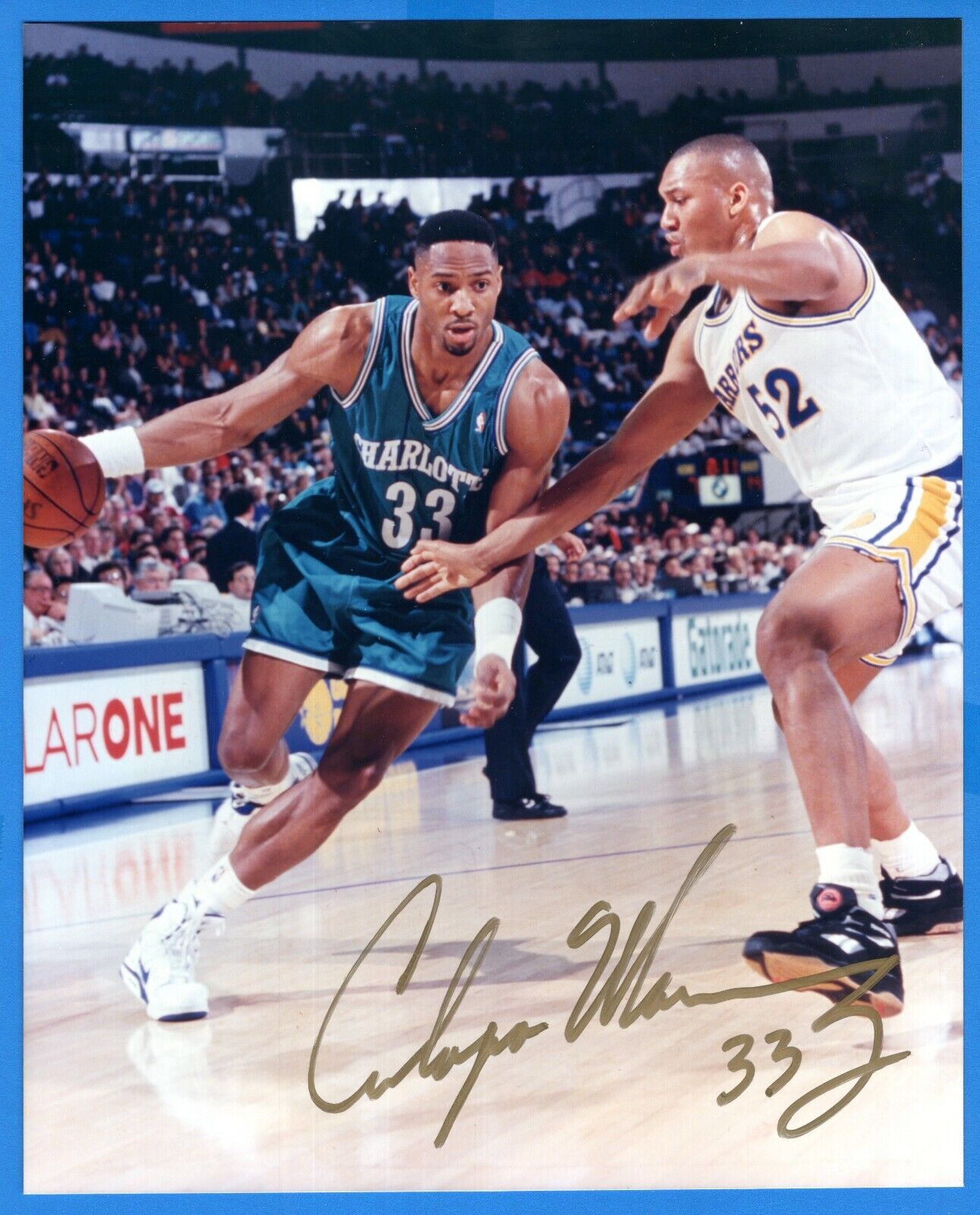 Alonzo Mourning Charlotte Hornets Hand Signed Autograph 8x10 Basketball Photo Poster painting