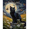 Black Cat Moon-11CT Stamped Cross Stitch 40*50cm tapestrymarket