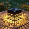 Iron Hollowed-out Solar Lantern Light Waterproof Solar-powered Atmosphere Lights Dustproof Decorative Mandalas Light for Courtyard Garden Corridor Balcony