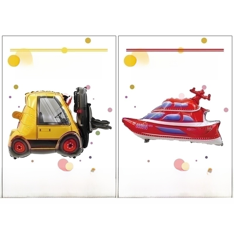 Birthday Cartoon Style Cute Car Airplane Aluminum Film Indoor Party Balloons