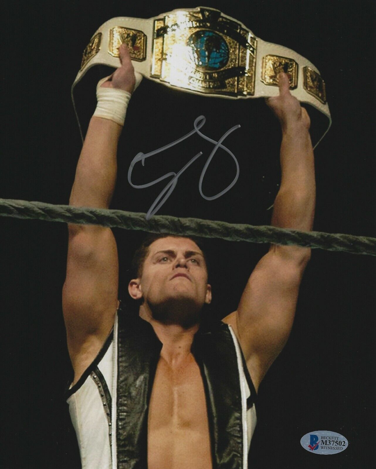 Cody Rhodes Signed 8x10 Photo Poster painting BAS COA New Japan Pro Wrestling WWE Belt Picture 1