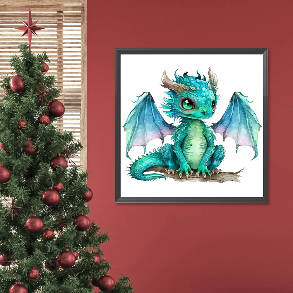 Full Round Diamond Painting 30*30cm - Little Dragon