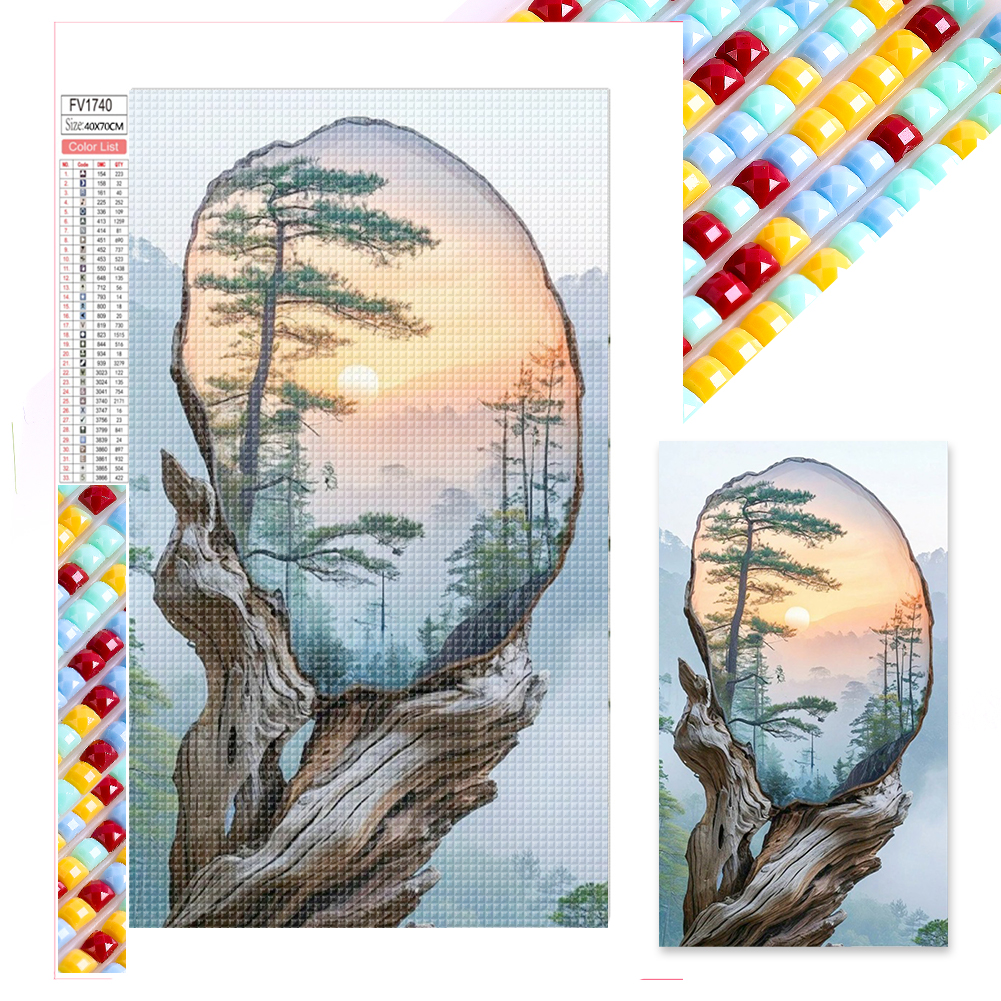 Sunset On The Tree 40*70cm(picture) full square drill diamond painting