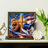 Diamond Painting-DIY Crystal Rhinestone Flag Cross Lion
