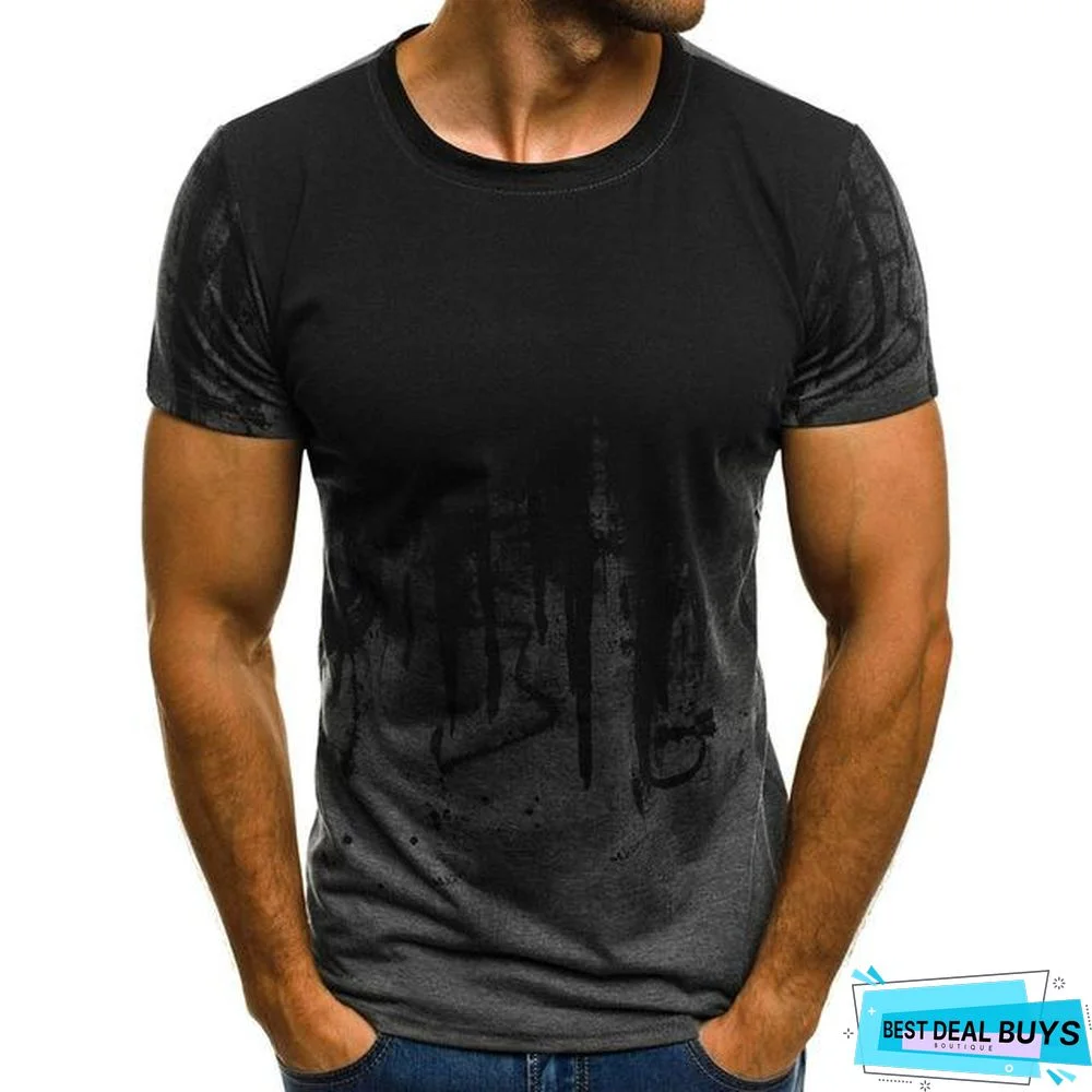 Men Printed Hip-Hop Streetwear Long Sleeve Fitness T-Shirts