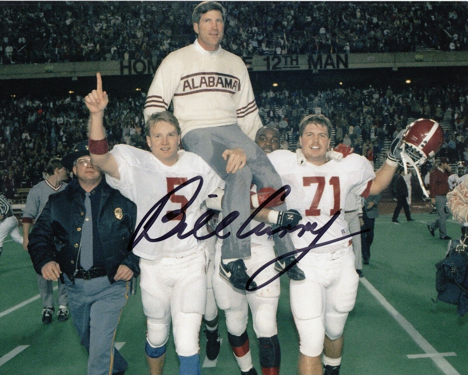 Bill Curry #1 Signed 8x10 w/ COA Alabama Crimson Tide 031719