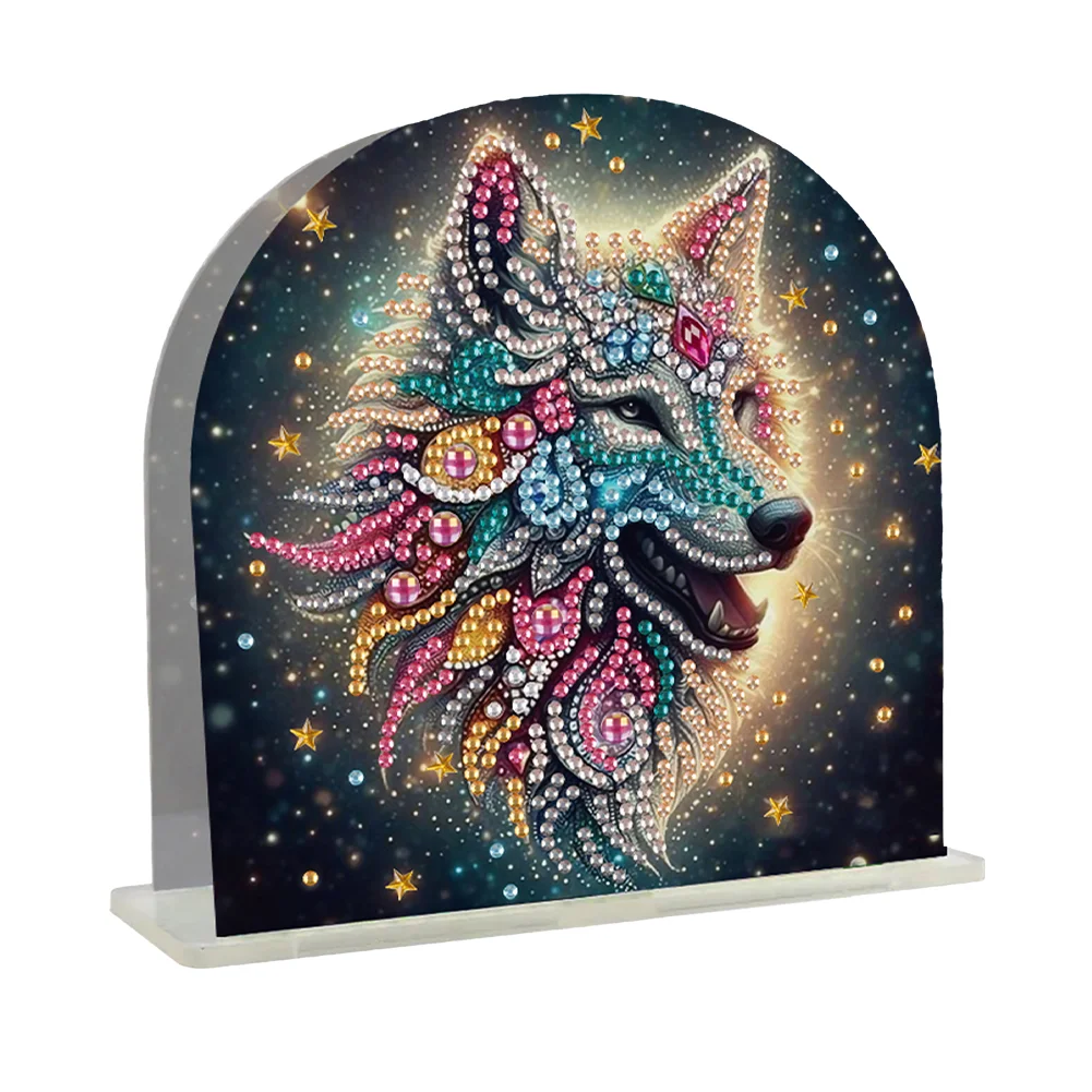 DIY Wolf Acrylic Diamond Painting Napkin Rack Diamond Art Paper Towel Holder