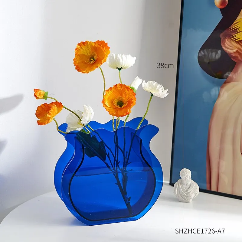 Nordic Decoration Home Acrylic Vase Table Decoration Living Room Terrarium Transparent Flower Arrangement Decorative Vases Gifts