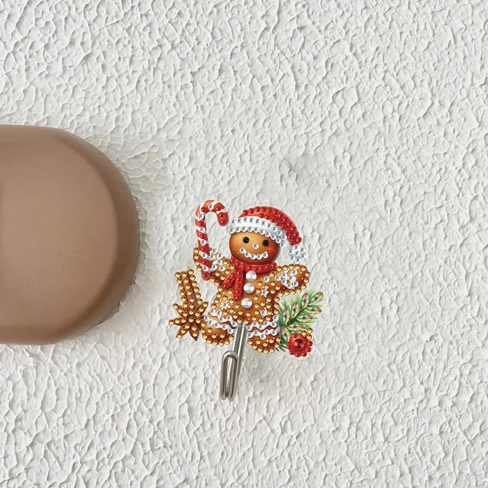 8Pcs Christmas Gingerbread Man Diamond Art Hanging Hooks Diamond Painting Hooks