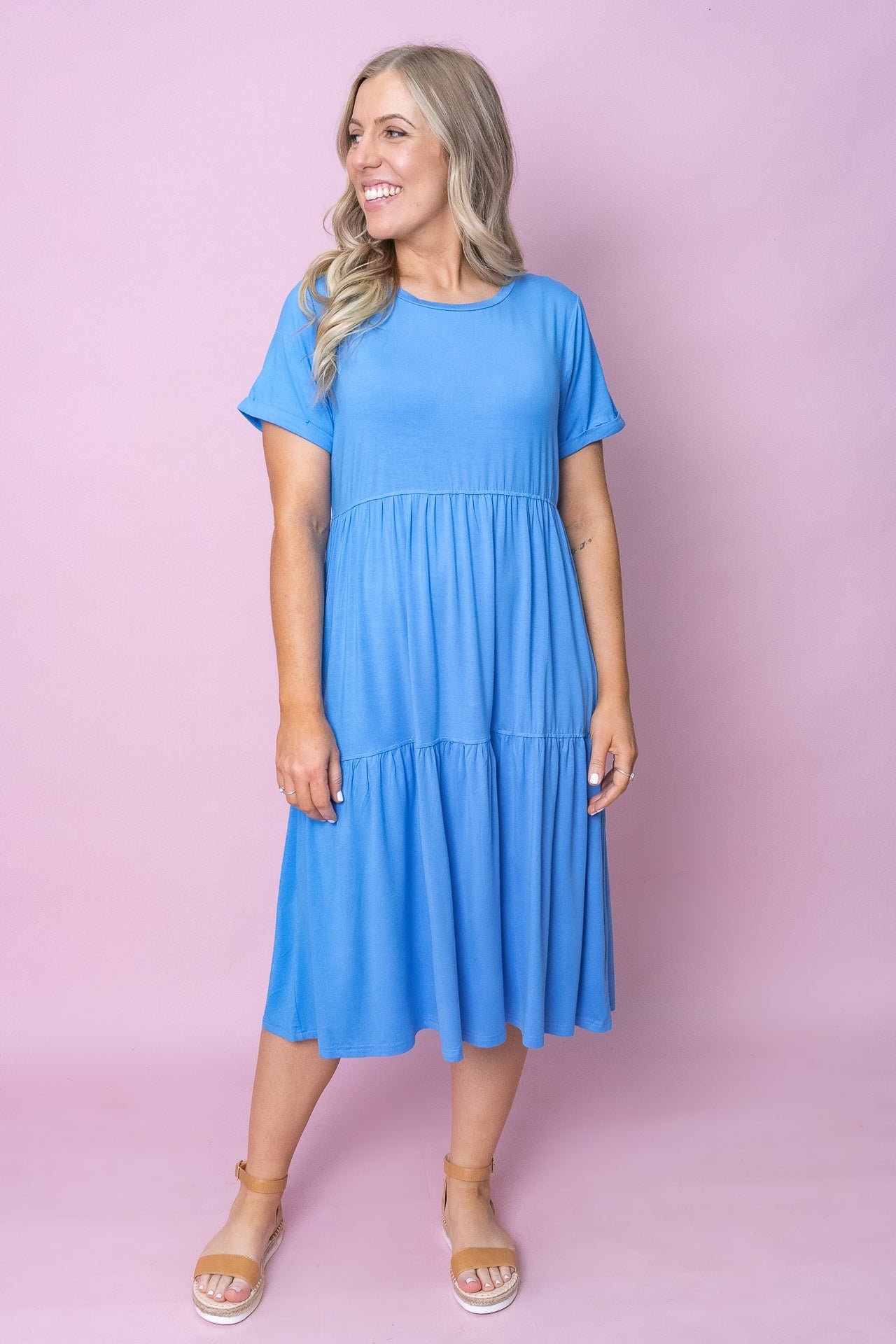 Pauline Midi Dress in Blue