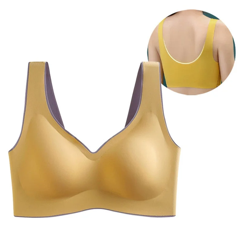 Women Bra Latex Push Up Bras Seamless Bralette Female M-XXL Plus Size Bra Tank Tops Gathers Shockproof Pad Brassiere Underwear
