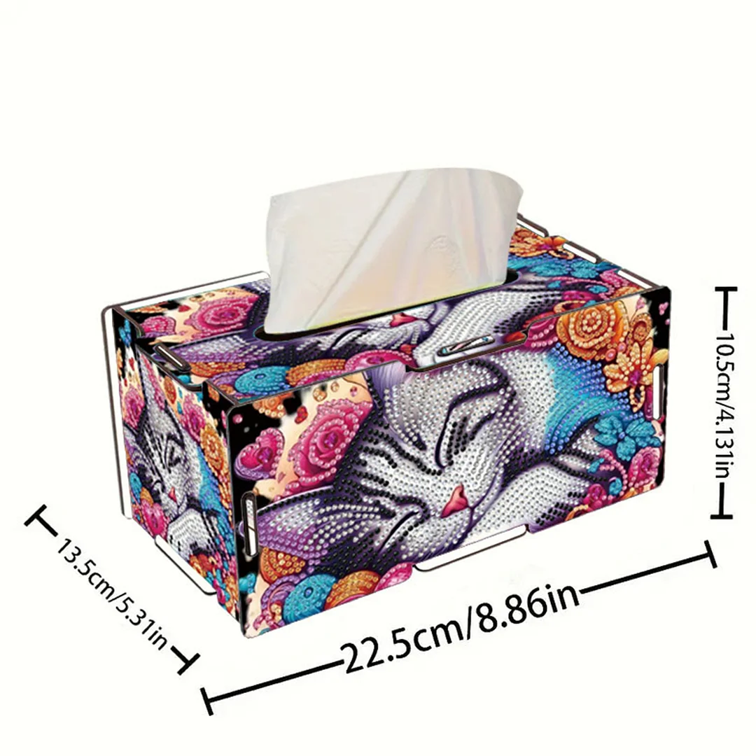 Wooden Diamond Painting Tissue Box for Home and Office Decoration(CZH010)