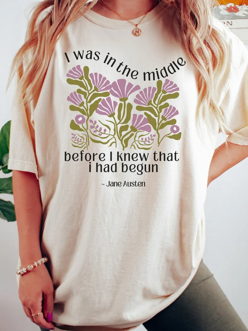 Retro Daisy Pride And Prejudice Jane Austen T-shirt / DarkAcademias /Darkacademias