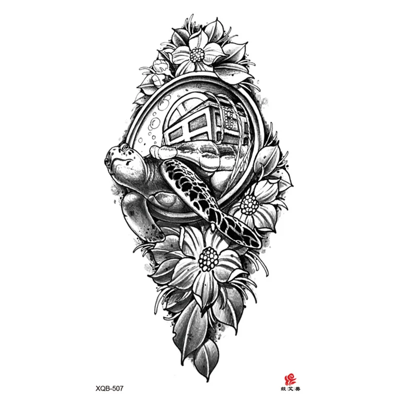 Sdrawing Full-arm Waterproof Tattoo Sticker Symbol Totem Animal Skeleton Small Arm Tattoo Sticker