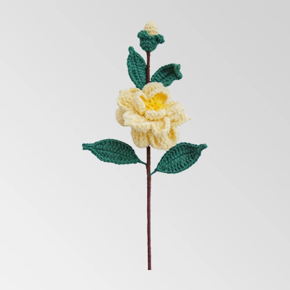 Romantic and Lasting Handwoven Camellia Bouquet Home Decor