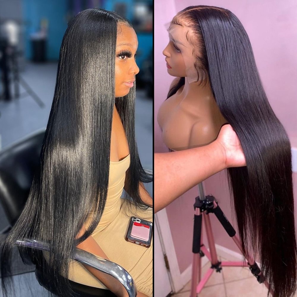 250 Density Straight Lace Front Wig 30 40 Inch Human Hair Wig Brazilian Hair Wigs For Women Pre Plucked 13x4 Hd Lace Frontal Wig US Mall Lifes