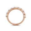 14K Rose Gold 4*3mm Emerald Cut Lab Diamond East-West Orientation Half Eternity Ring