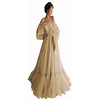 Women's Swing Dress Off Shoulder Mesh Ruffled Wedding Dress