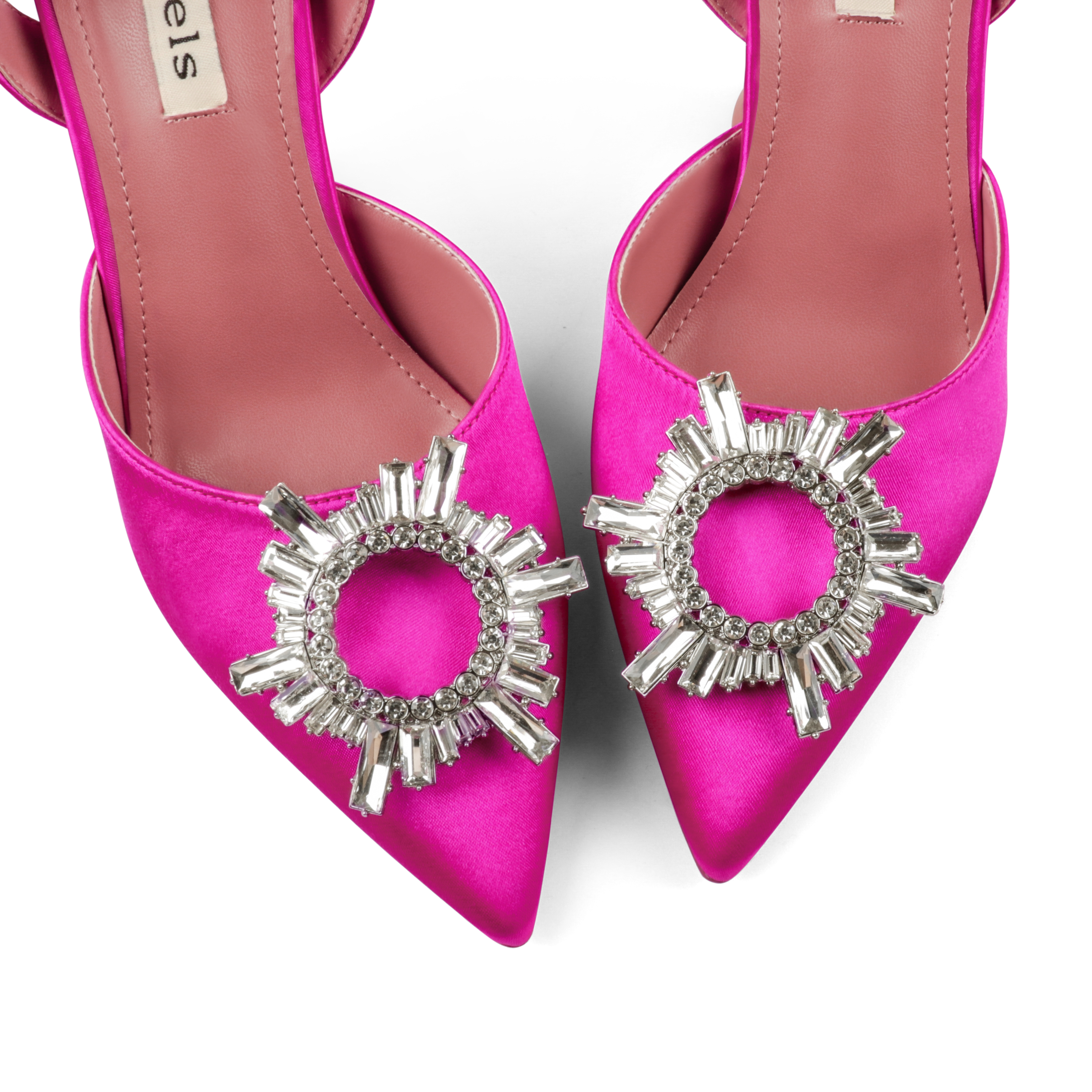 9.5cm/3.74 inch Slingback Begum Classic Pumps Pointed Toe Strappy Silk Sandals