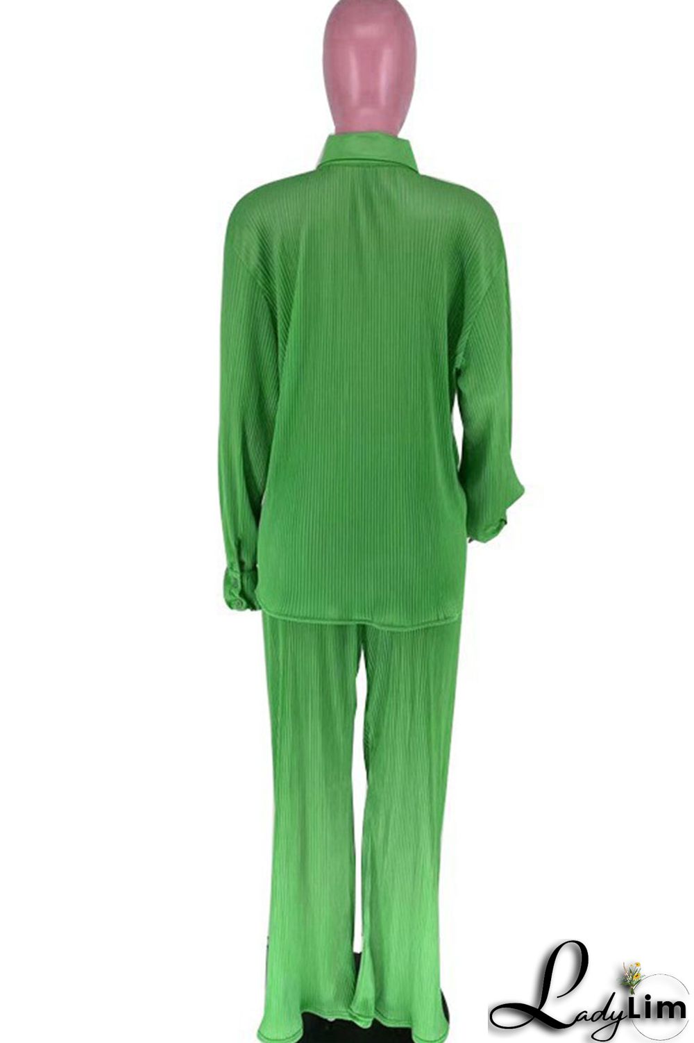 Purple Casual Solid Patchwork Buckle Turndown Collar Long Sleeve Two Pieces