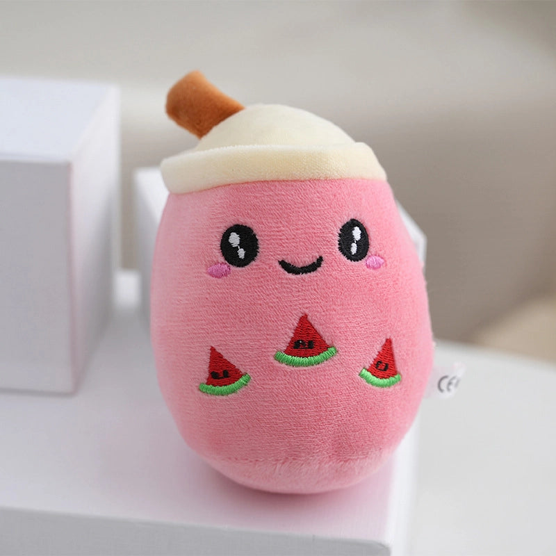 New Bubble Tea Cup Plush Toy Doll Bag Accessories Key Chain Milk Tea Shop Small Gifts