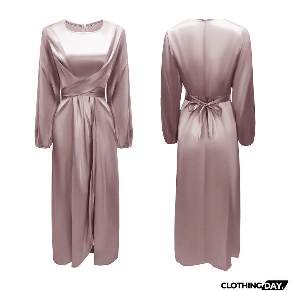 Feminine tunic dress,satin maxi dress in Dubai