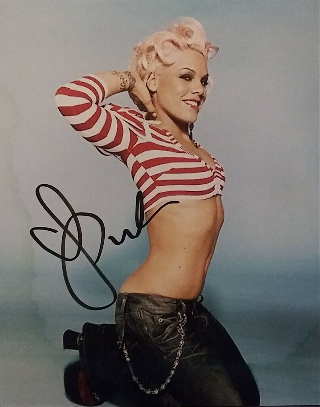 Pink Alicia Moore signed 8 x 10