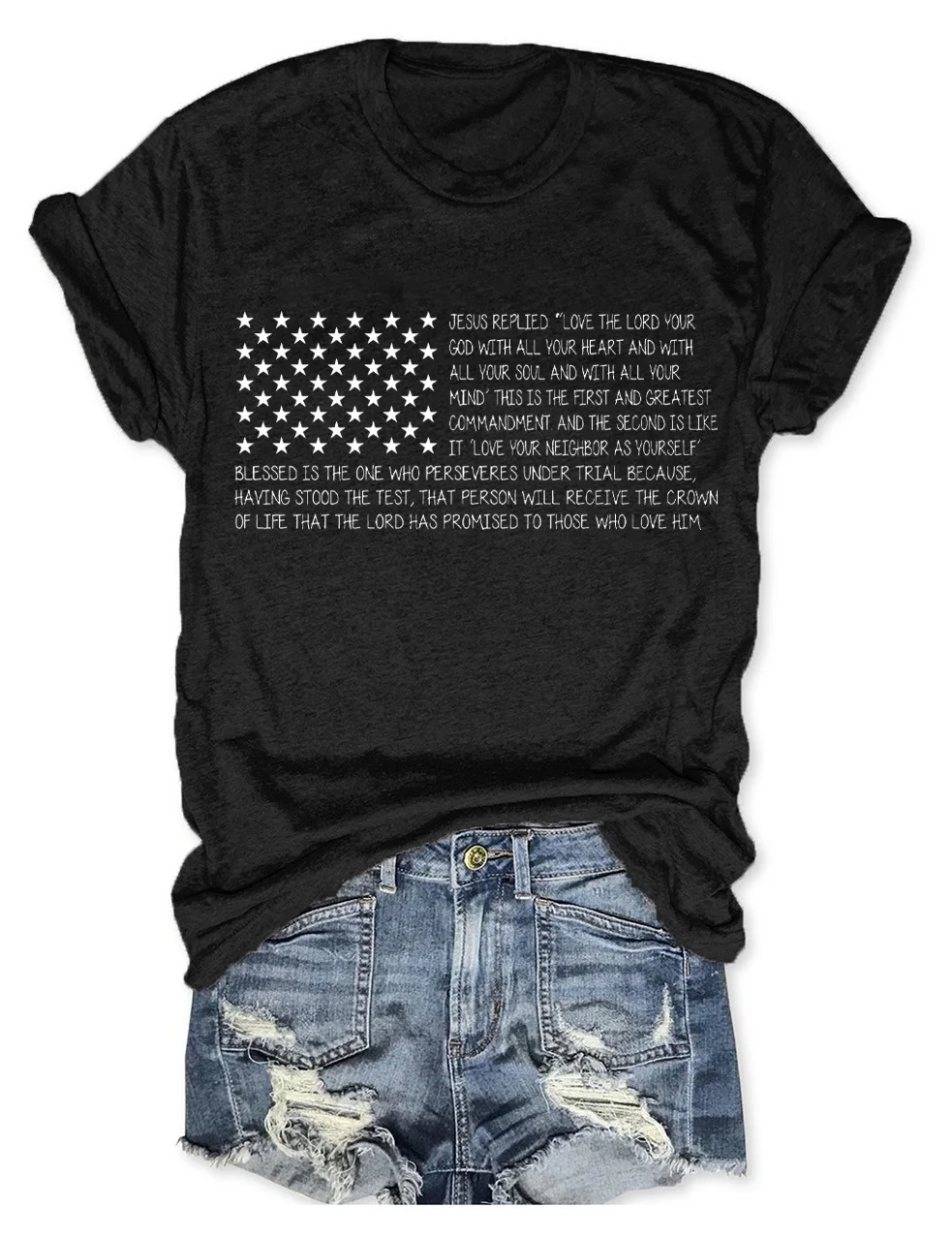 USA Flag American Christian Bible T-Shirt