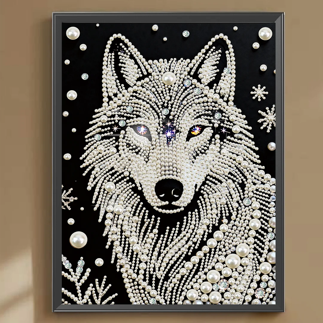 Wolf DIY Pearl Painting Kit for Adults Home Wall Decor 30x40cm Without Frame
