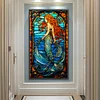 Diamond Painting -DIY Round Drill Stained Glass Mermaid(40x70cm)
