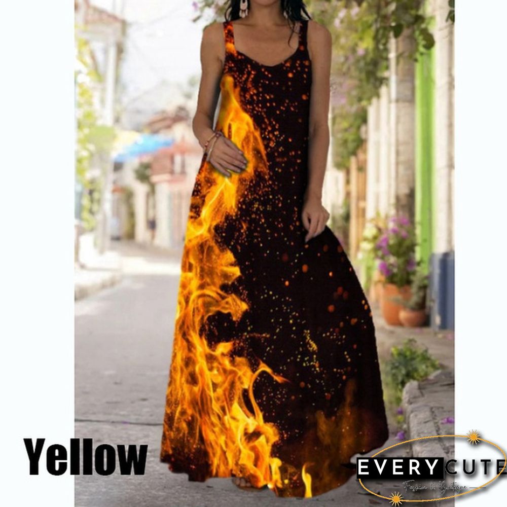 Summer Tie-Dye 3D Printed Dress Bohemian Off The Shoulder Mopping Dress Plus Size S-5Xl