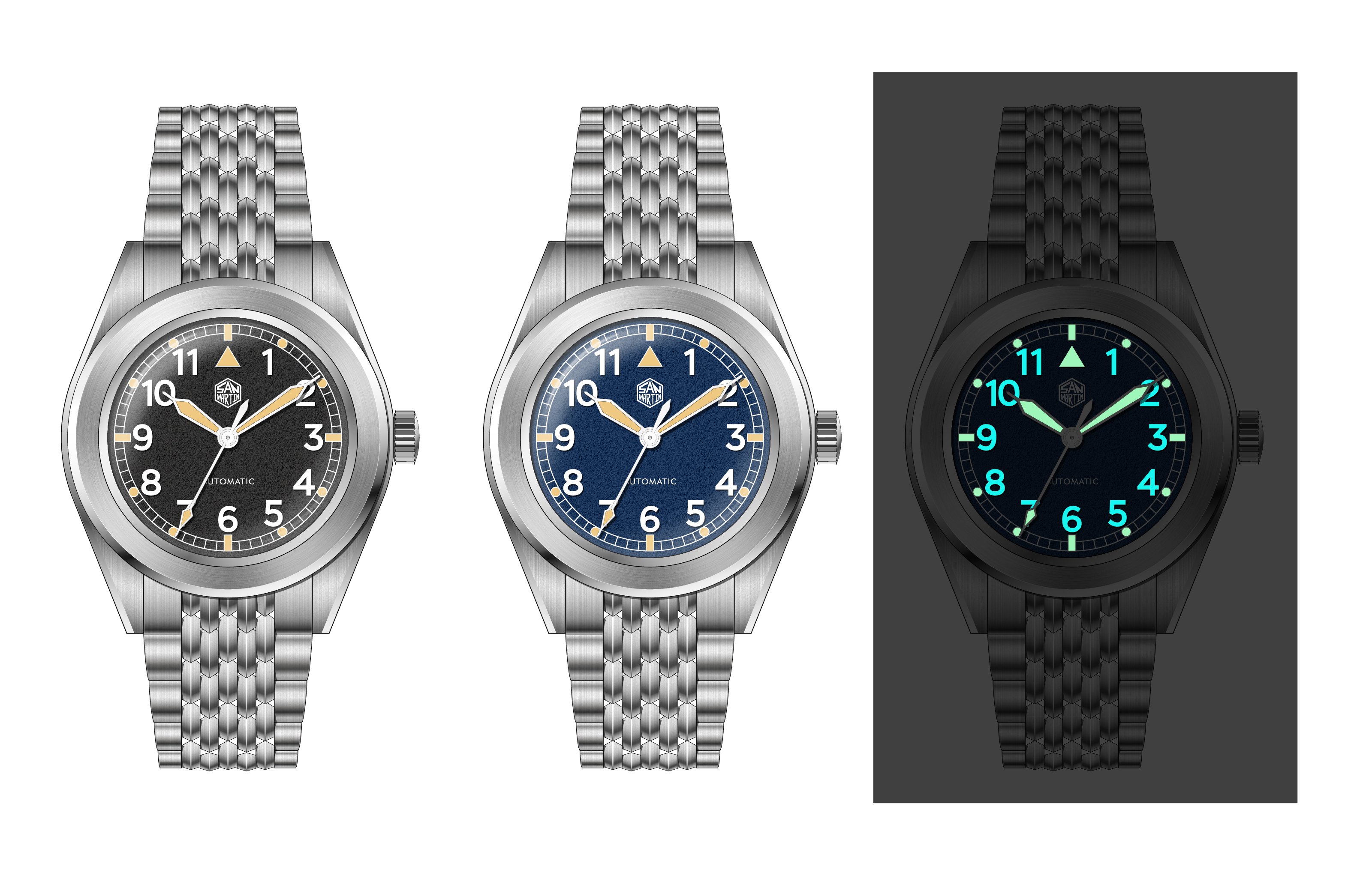 We designed two more retro dials for SN0131. What do you think?San Martin Watch San Martin Official Authorized StoreSan Martin Watches