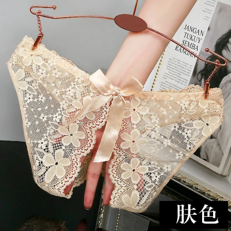 Churchf Underpants Female Lace Sexy Hot Attractive Girl Thin Imprintable Cute Bow New Crotch Trousers