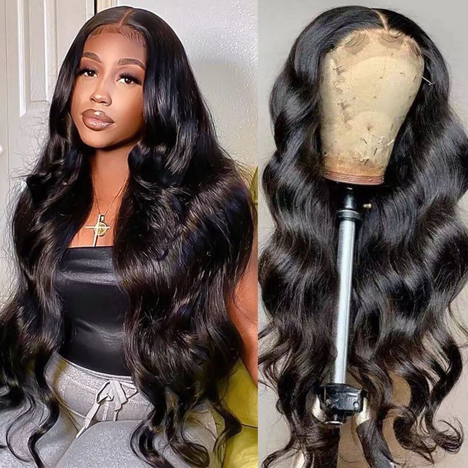 32 Inch Glueless 13x4 Body Wave Lace Front Wig Pre Plucked Brizillian Wavy Human Hair Wigs For Women Hd Transparent Frontal Wig US Mall Lifes