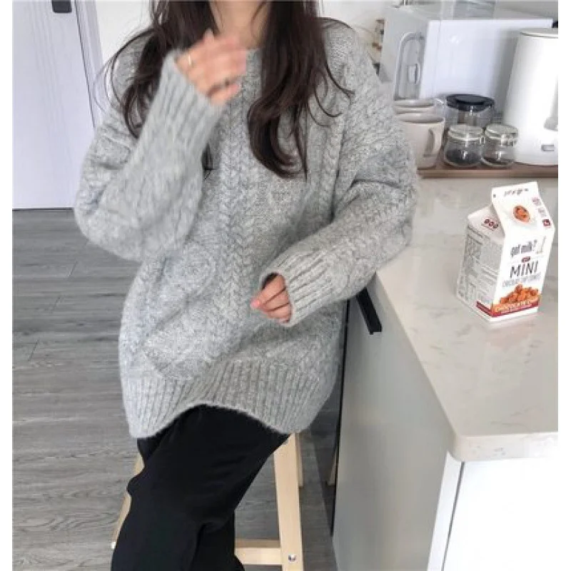 Mongw Mongw Sweater Women Wear A Cover For The Autumn And Winter Outside The Loose 2023 New Lazy Leprosy Explosive Winter Thick Inside