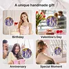 (18.5cm)DIY Acrylic Jigsaw Puzzle Window Hanging with Hanging Chain DIY Stained Glass Decoration Round Window Puzzle Decor for DIY Craft Project (Stained Glass Flower)