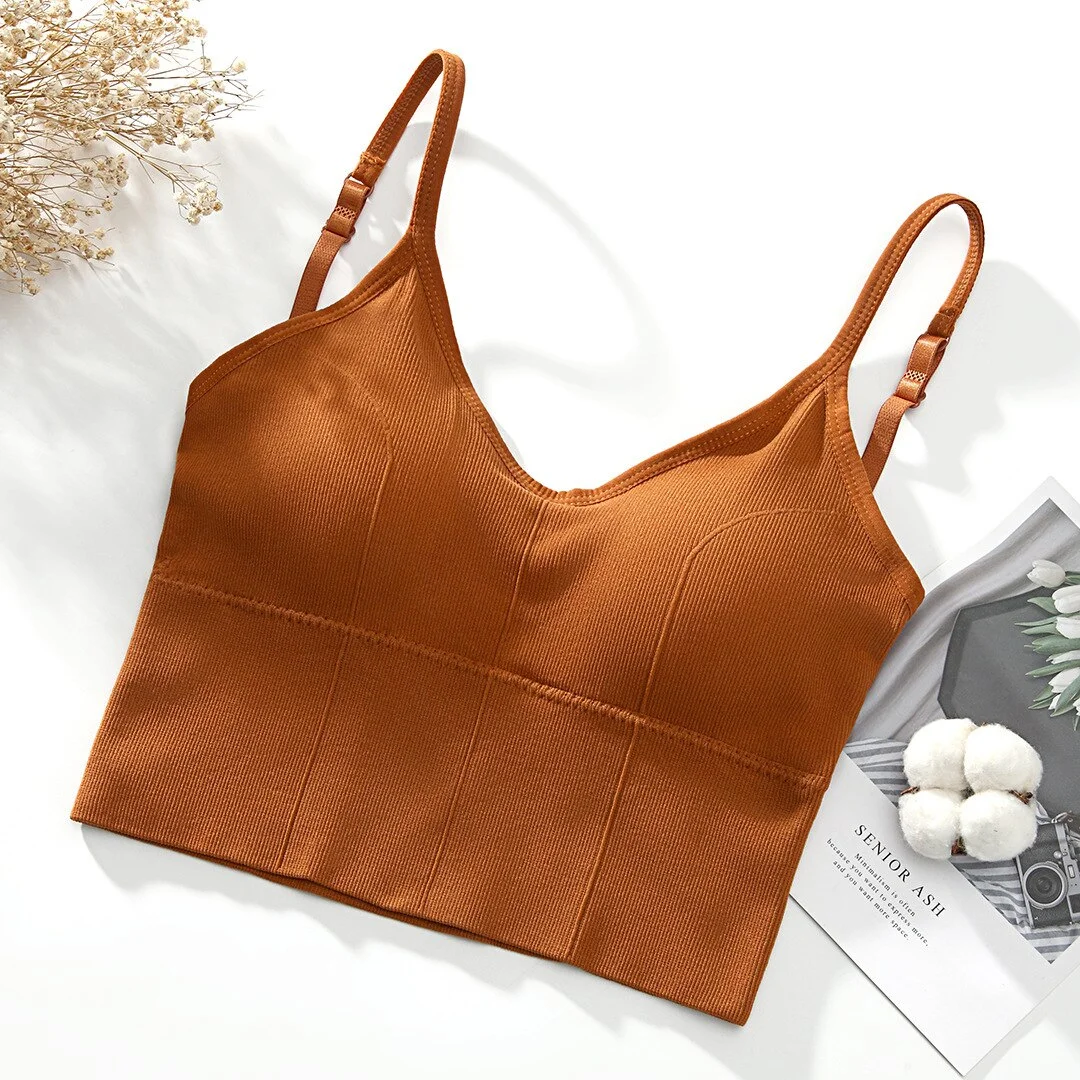 Billionm Top Women Crop Tops Fashion Daisy Pattern Sexy Camisole U-shaped Sports Bras Fashion Streetwear 2022