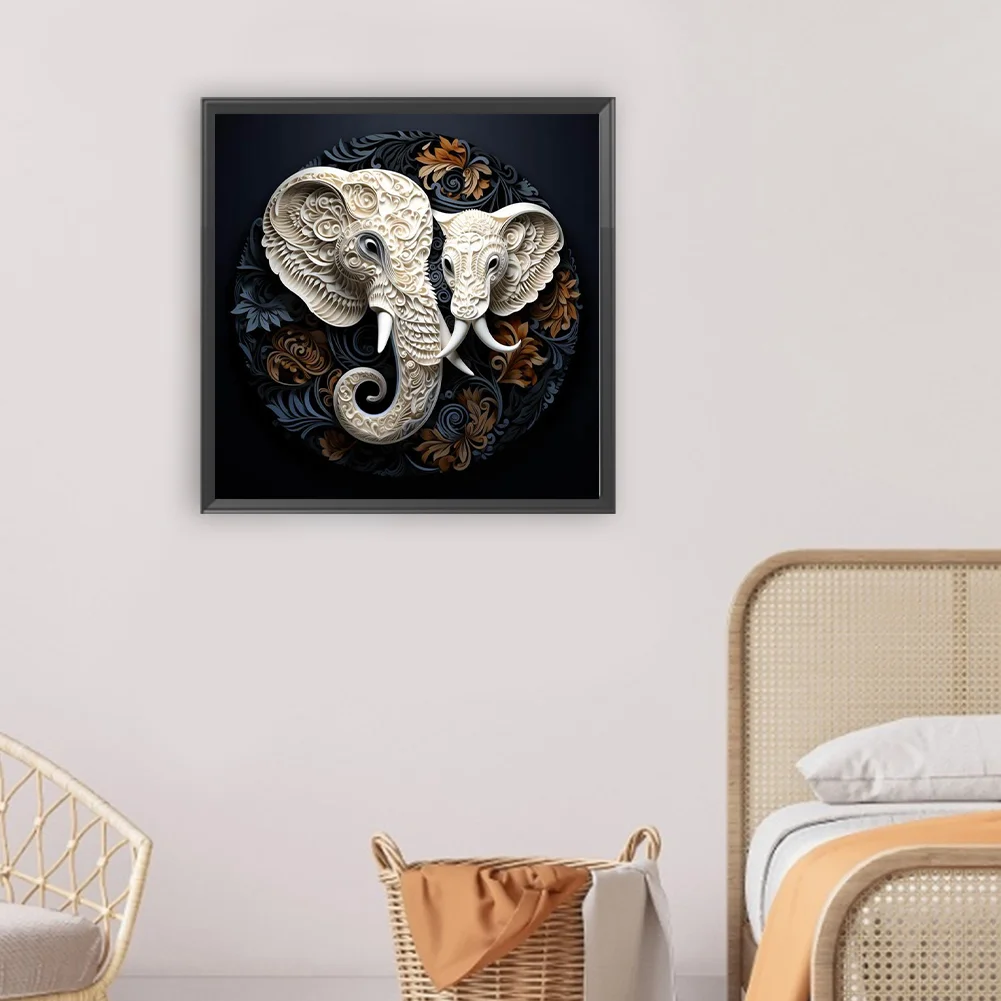 Diamond Painting - Full Round Drill - Elephant(Canvas|30*30cm)