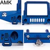 AMK Aluminum Alloy RC Crawler Car Front Rear Bumper with Tow Hook Winch Base for 1/6 SCX6 Jeep JLU Wrangler 4WD Upgrade Parts-2 in 1 Blue (2 in 1 Blue)