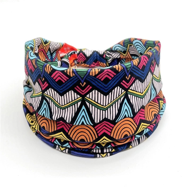 Women’s Hair Band African Print Pattern Wide Edge Elastic Knot Sports Yoga Headband Women’s Headwear Hair Accessories