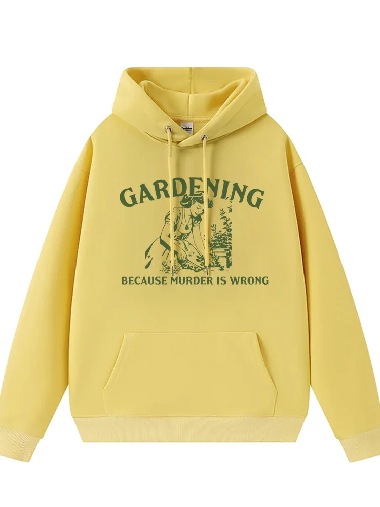 Teecade Teecade Gardening Because Murder Is Wrong Retro Hoodie