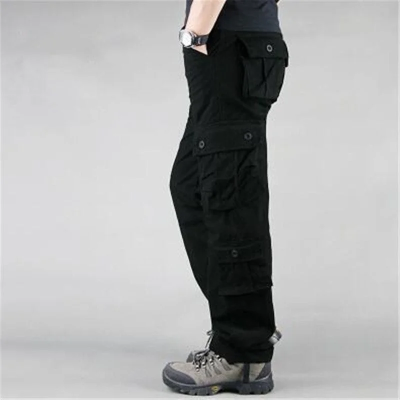 Fashion Military Style Men's Cargo Pants Casual Multi Pockets Tactical Military Pants Spring Cotton Army Trousers Men 8 Pockets