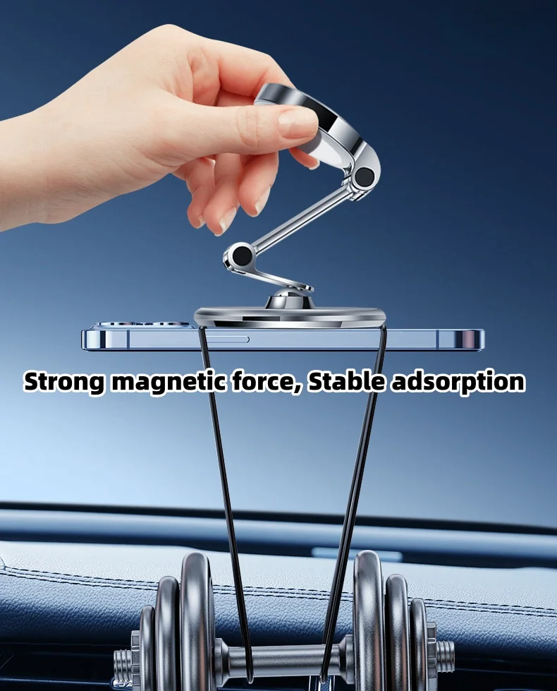 Car magnetic mobile phone navigation bracket (With laser car logo)
