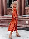 Elastic Waist Patchwork Mori Female Big Hem Dress Evening Dress