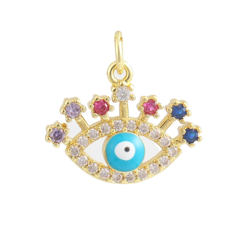 1 Piece 12 * 18mm Copper Zircon Star Heart Shape Eye Pendant Jewelry Accessories