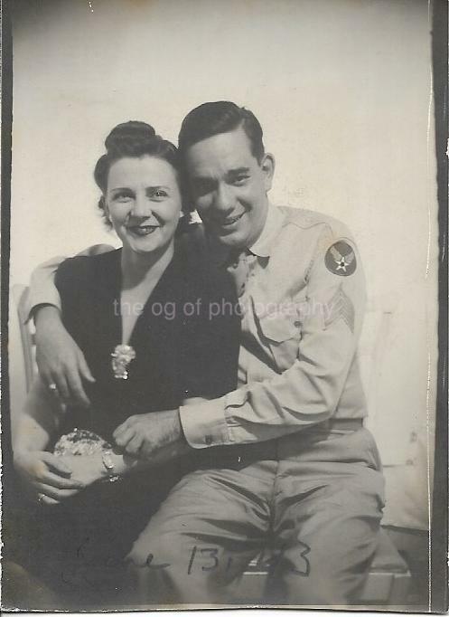 Military Man Woman bw MID CENTURY FOUND Photo Poster painting Original Portrait VINTAGE 19 10 U