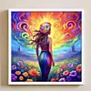 uk.everydayedeals (Limited Stock)Cross Stitch - 18ct Stamped - Femme fleurie (50*50cm)